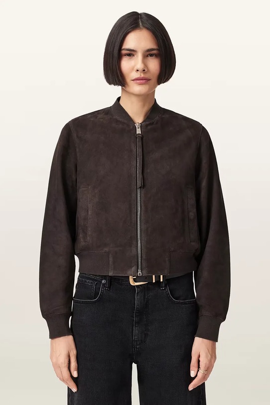 AllSaints bomberka damska zamszowa ORTEN W041LD brązowy