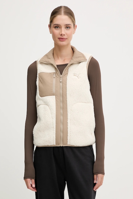 Puma vestă cu două fețe pentru copii 688388 bej AW25