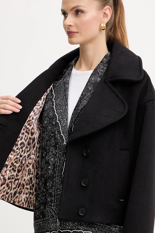 Just Cavalli płaszcz z dodatkiem wełny 79PAT441.CNY13