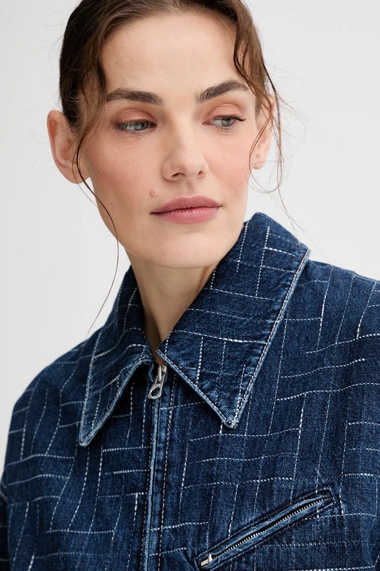 Kenzo kurtka jeansowa FF62DV2566V3 niebieski