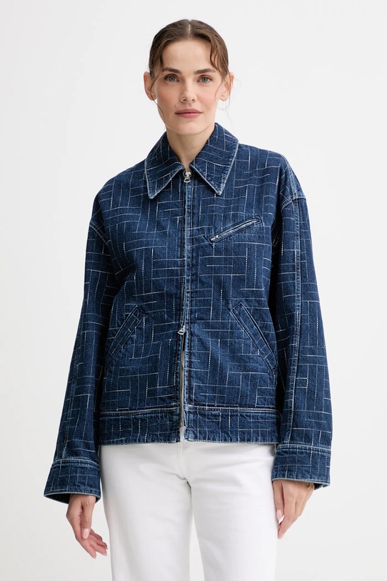 Džínová bunda Kenzo námořnická modř FF62DV2566V3