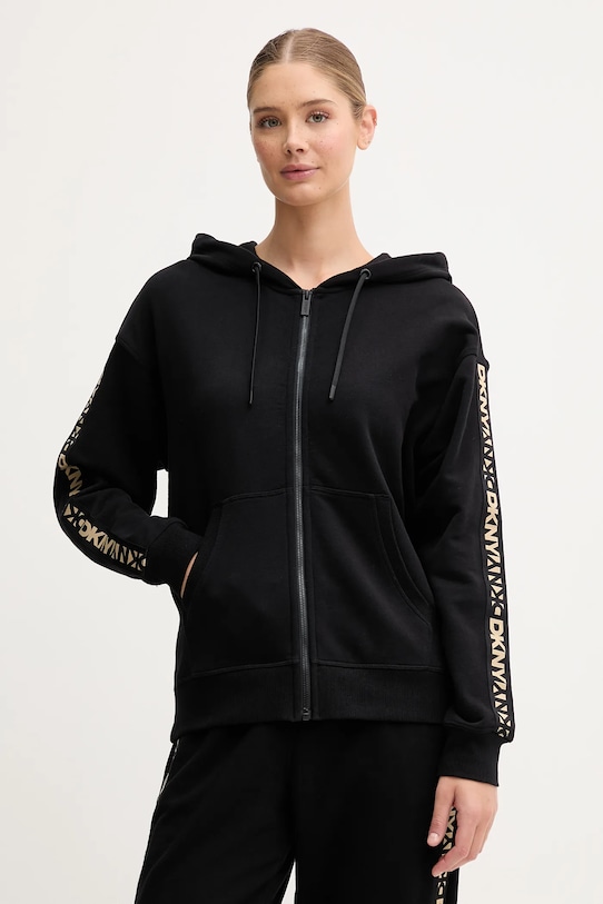 Dkny bluza bawełniana z kapturem czarny DP5J9645