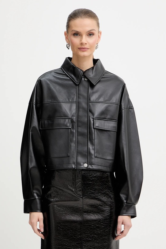 Μπουφάν Guess FLAMINIA oversize μαύρο W5BL87.WF8P0