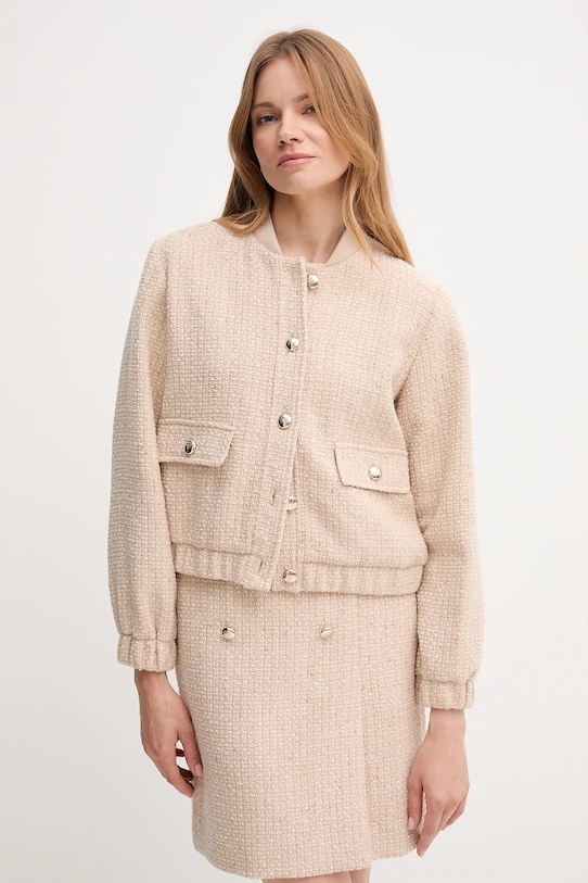 Joop! kurtka bomber z domieszką wełny bez kaptura beżowy 30047954