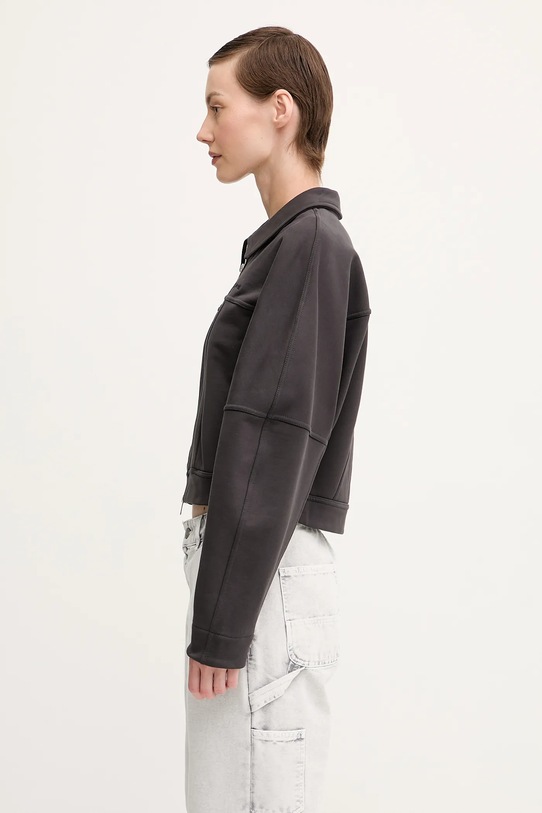 GANNI kurtka Heavy Terry Jersey Bomber T4358 szary AW25