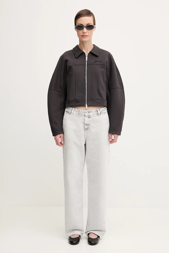 GANNI kurtka Heavy Terry Jersey Bomber T4358 szary