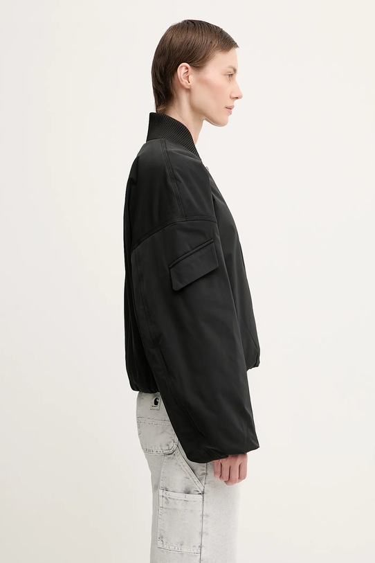 Куртка GANNI Light Twill Oversized Short Bomber чорний F9180