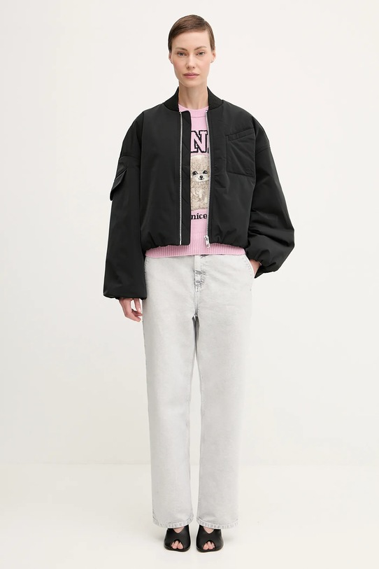 Куртка GANNI Light Twill Oversized Short Bomber F9180
