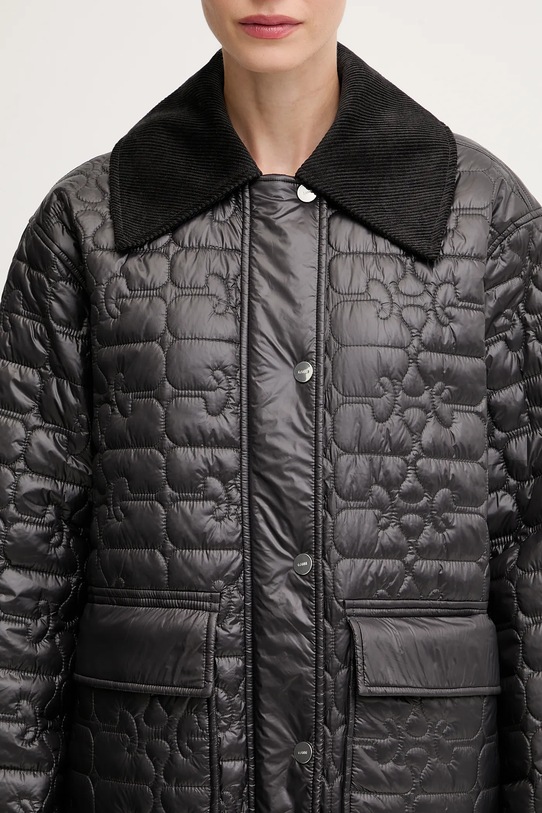 GANNI kurtka Shiny Quilt Midi szary W0343