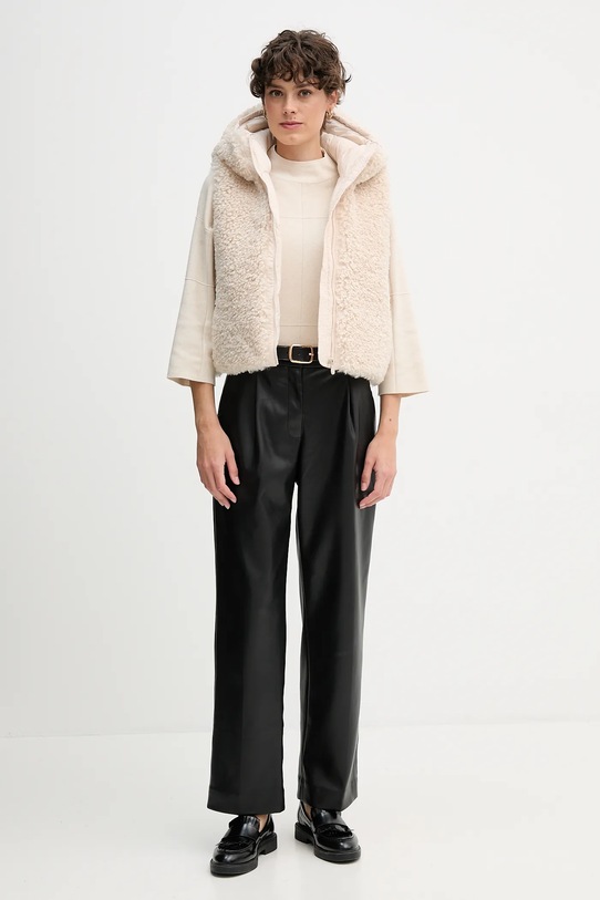 Save The Duck vestă AYLA D82501W.CURL21 bej AW25