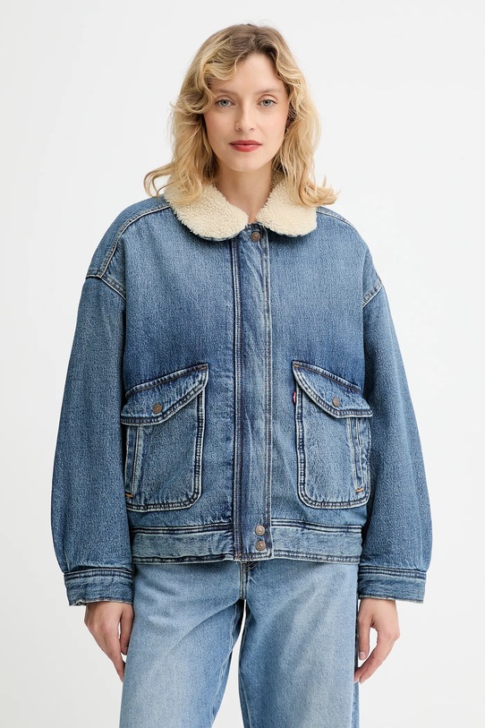 Levi's geacă jeans cu captuseala bleumarin 003JF