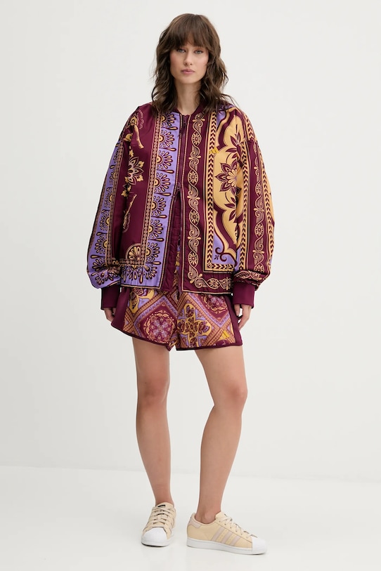 adidas geacă bomber x Farm Rio JL8621 burgundia AW25