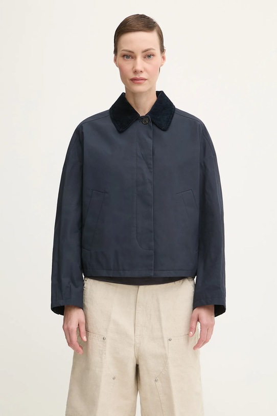 A.P.C. kurtka bawełniana Veste Becca bez kaptura granatowy COHIL.F02990
