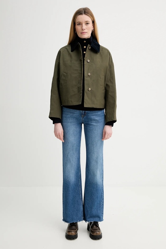 A.P.C. jachetă de bumbac Veste Becca COHIL.F02990 verde AW25