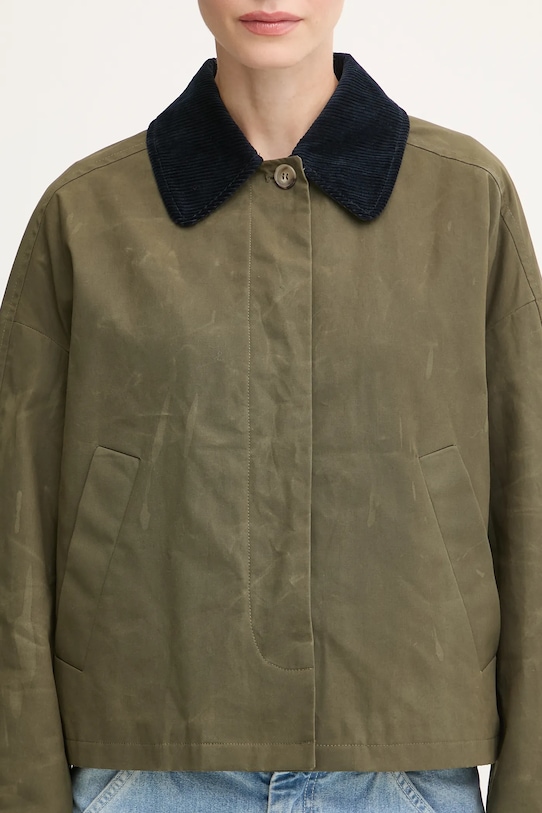 A.P.C. kurtka bawełniana Veste Becca zielony COHIL.F02990