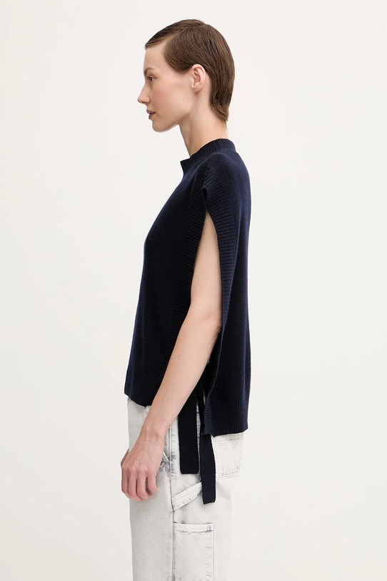 A.P.C. kamizelka wełniana Pull Mathilde WOASA.F23430 granatowy AW25