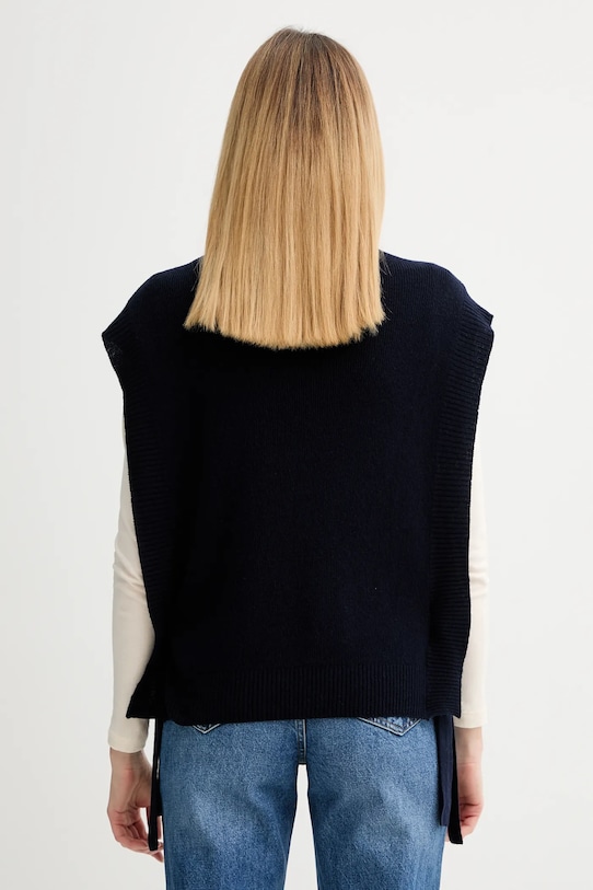 Îmbrăcăminte A.P.C. vestă de lână Pull Mathilde WOASA.F23430 bleumarin
