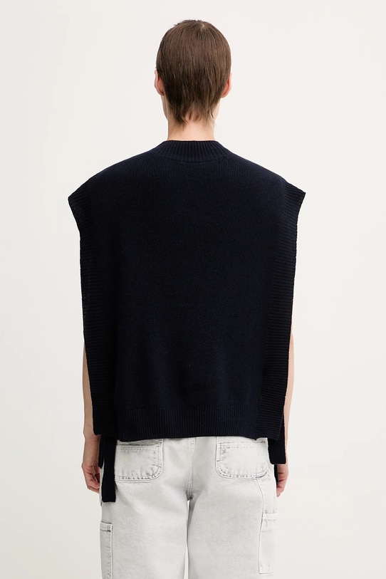 Odzież A.P.C. kamizelka wełniana Pull Mathilde WOASA.F23430 granatowy