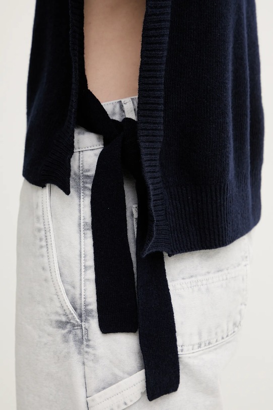 Вълнен елек A.P.C. Pull Mathilde тъмносин WOASA.F23430