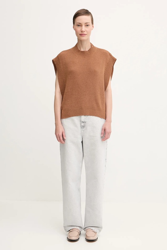 Шерстяной жилет A.P.C. Pull Mathilde WOASA.F23430 коричневый