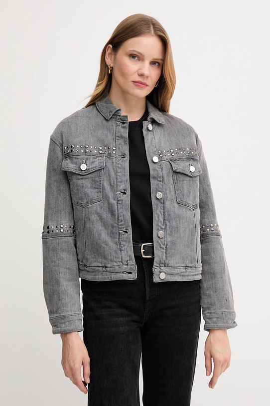 Gaudi kurtka jeansowa oversize szary 521BD36003