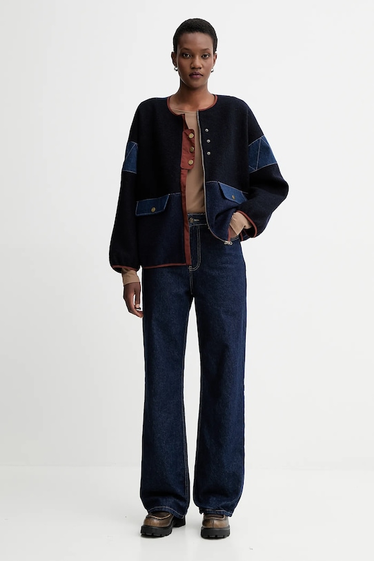 Sessun kurtka z dodatkiem wełny 25113007 granatowy AW25