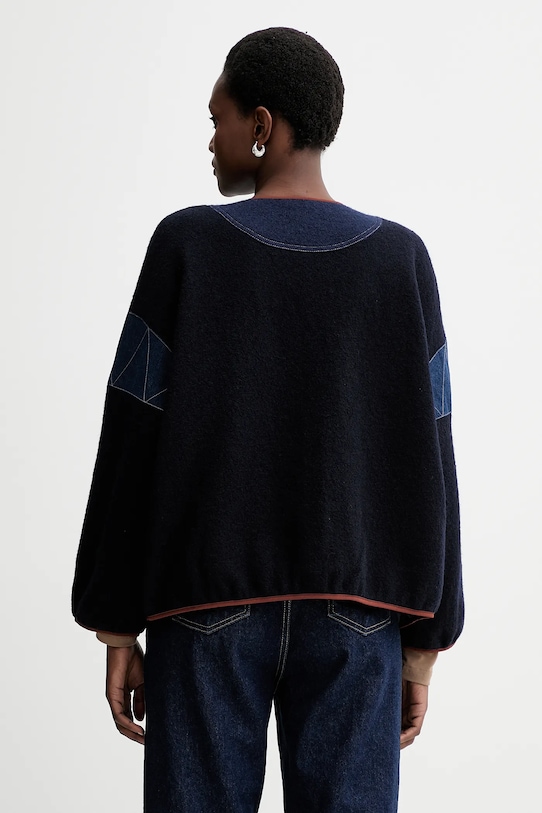 Odzież Sessun kurtka z dodatkiem wełny 25113007 granatowy