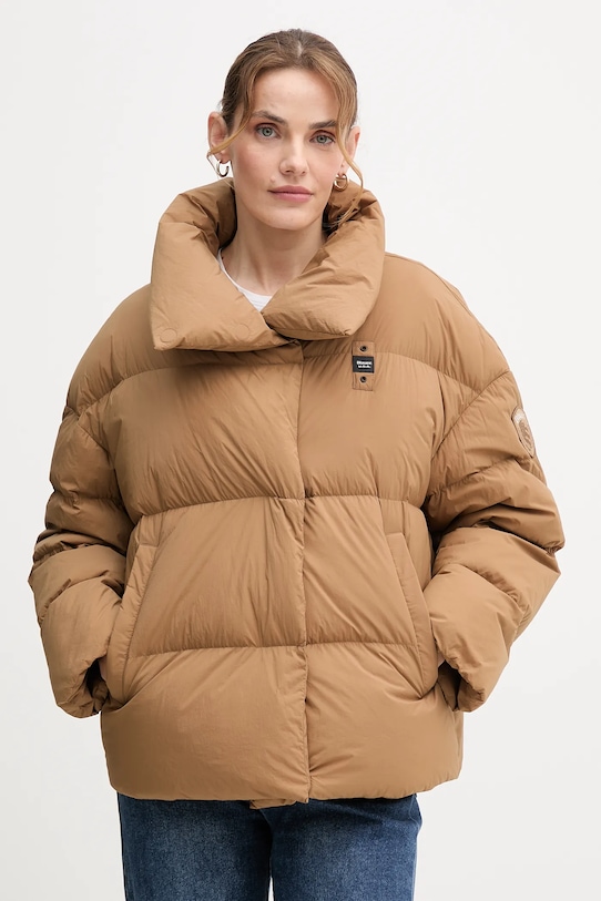 Blauer kurtka puchowa ROSS bez kaptura brązowy BLDC03166