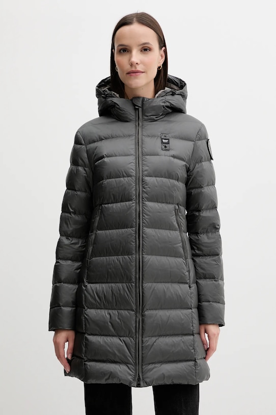 Péřová bunda Blauer AGNES s podšívkou šedá BLDK03102