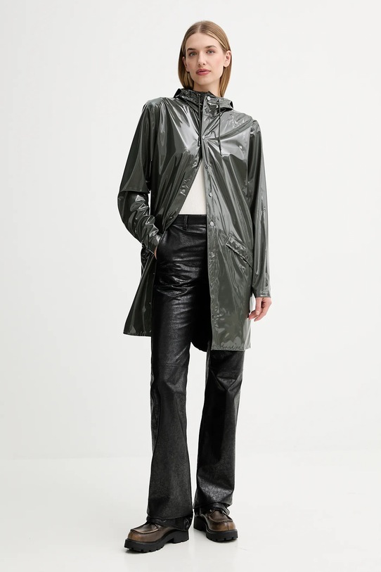 Куртка Rains 12020 Long Jacket 12020.127 зелёный AW25