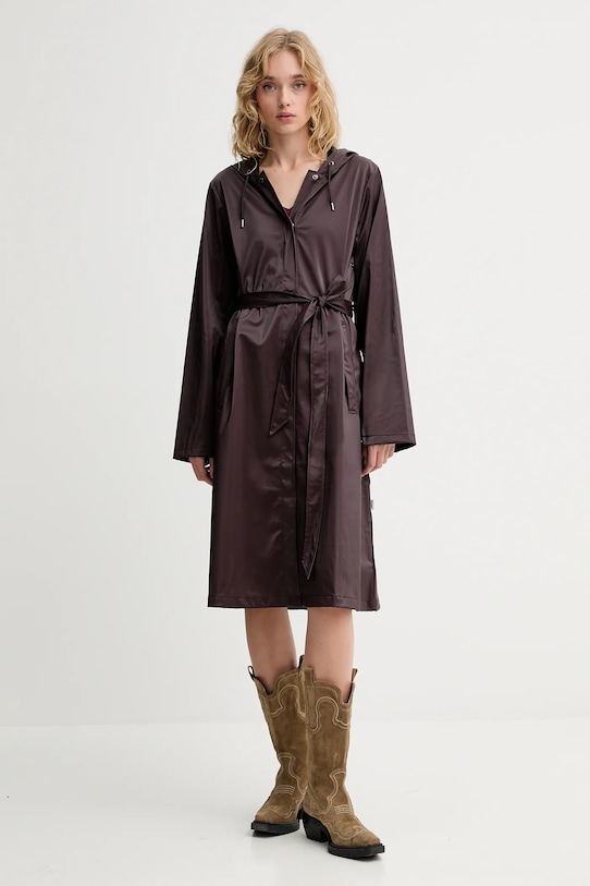 Куртка Rains 12040 A-Line Longer W Jacket с капюшоном фиолетовой 12040.