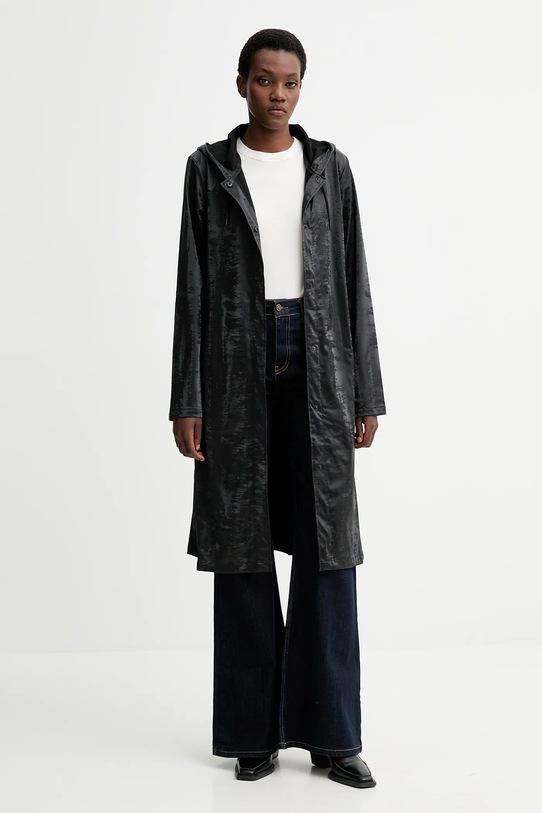 Rains kurtka 12040 A-Line Longer W Jacket 12040. czarny AW25