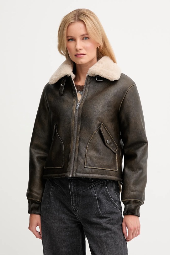 Pepe Jeans kurtka bez kaptura brązowy PL4024365