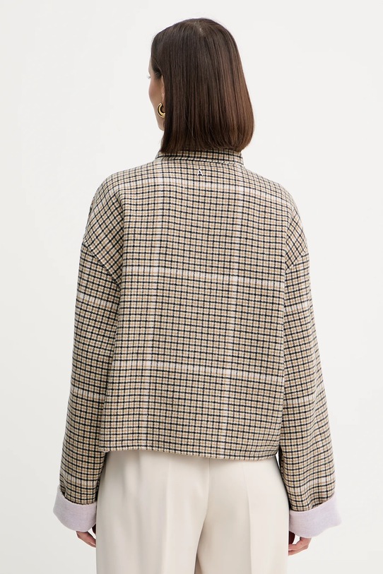 Twinset kurtka dwustronna z wełną beżowy 252AP2090