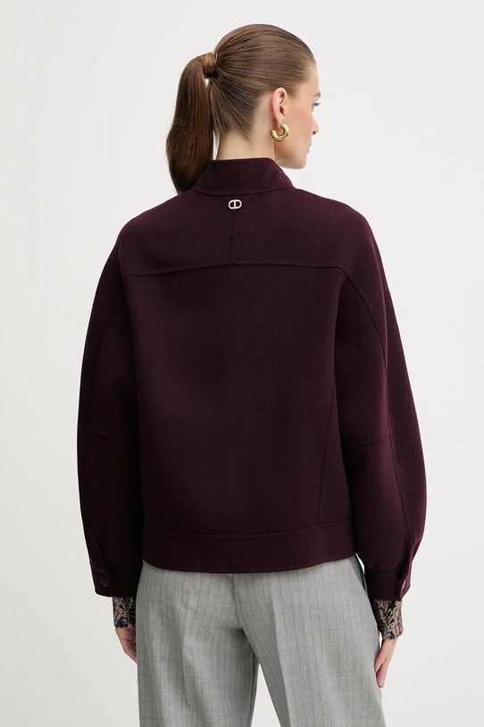 Ruházat Twinset gyapjú dzseki 252TP2071 burgundia
