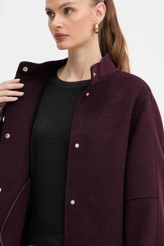 Twinset gyapjú dzseki 252TP2071 burgundia
