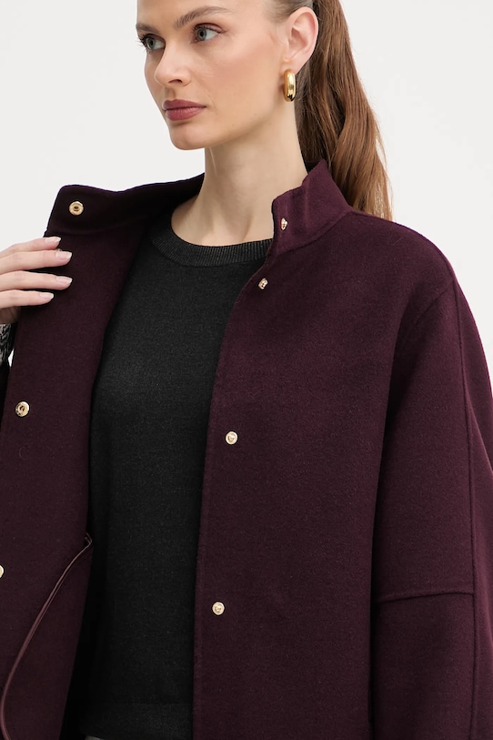 Vunena jakna Twinset 252TP2071 bordo