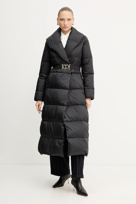 Twinset kurtka puchowa bez kaptura czarny 252TT2050