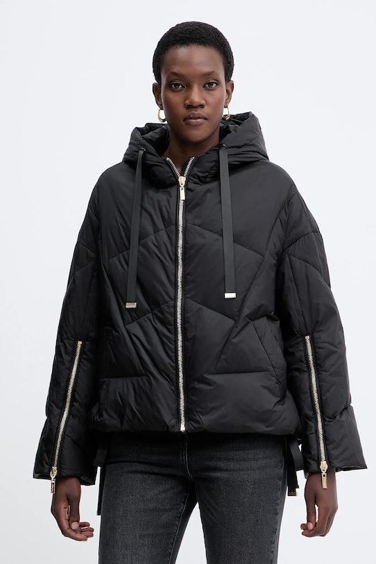 Twinset kurtka puchowa pozostałe czarny 252TT2060