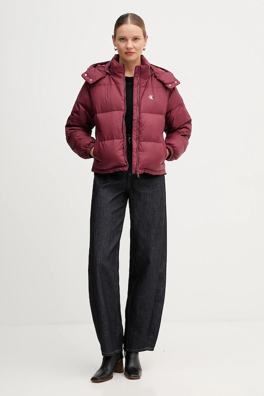 Calvin Klein Jeans kurtka puchowa LV047D501G bordowy AW25