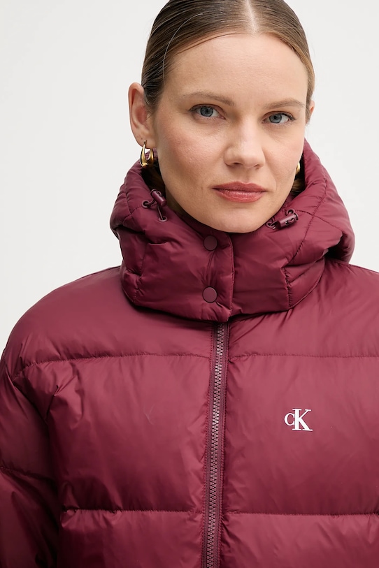 Calvin Klein Jeans kurtka puchowa bordowy LV047D501G