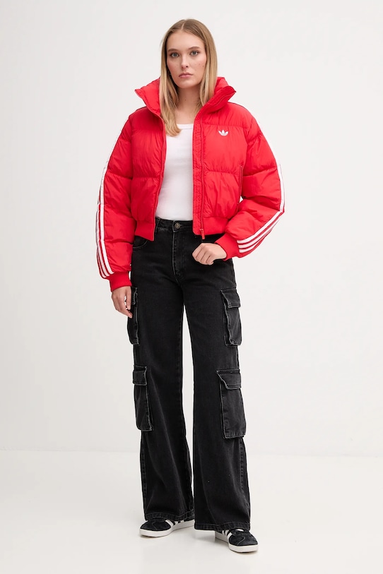 adidas Originals kurtka Cropped Puffer JX2966 czerwony AW25