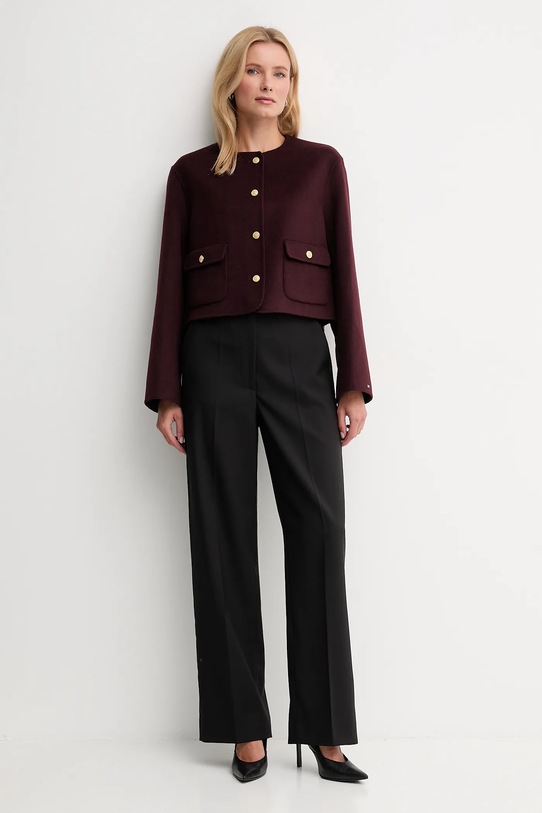 Tommy Hilfiger kurtka z wełną WW0WW47446 bordowy AW25