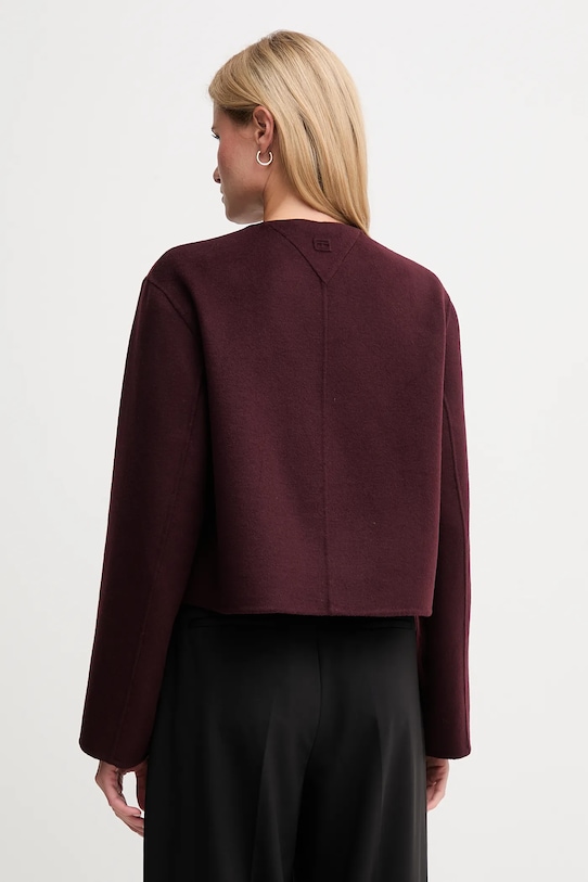 Îmbrăcăminte Tommy Hilfiger palton de lână WW0WW47446 burgundia