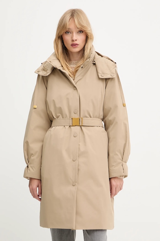 Luisa Spagnoli geacă de puf cu două fețe cu captuseala bej 542257