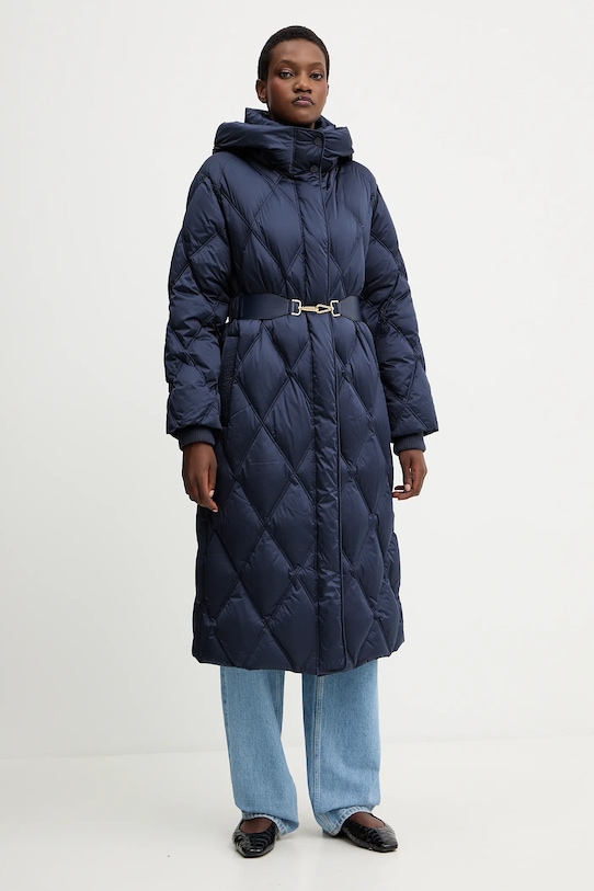 Пуховая куртка Luisa Spagnoli с капюшоном тёмно-синий 542440