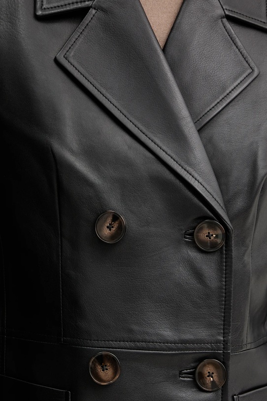 Luisa Spagnoli marynarka skórzana 542242 czarny