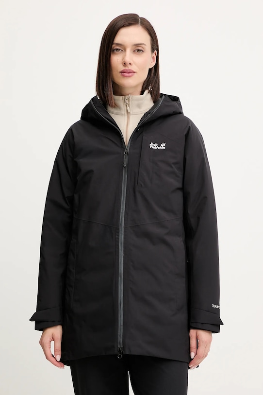 Pernata jakna Jack Wolfskin ICECAPE Planet friendly crna A65298