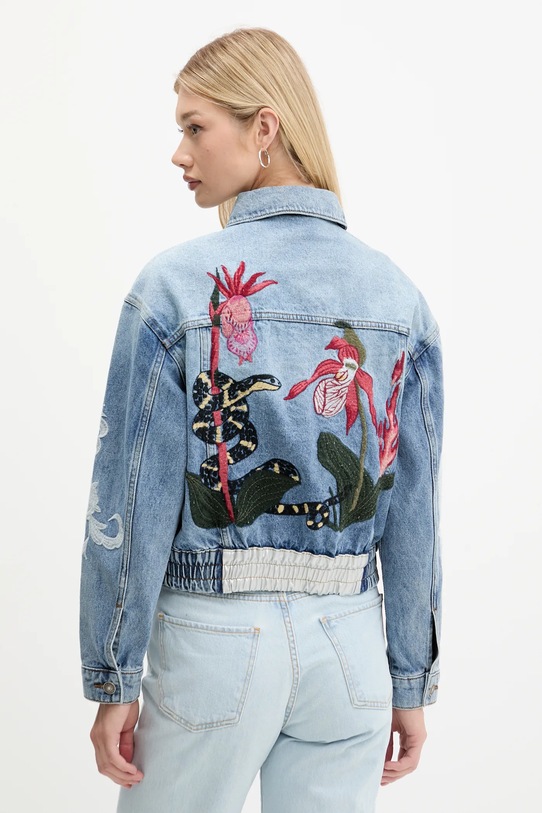 Odzież Desigual kurtka jeansowa LANDER 25WWED07 niebieski