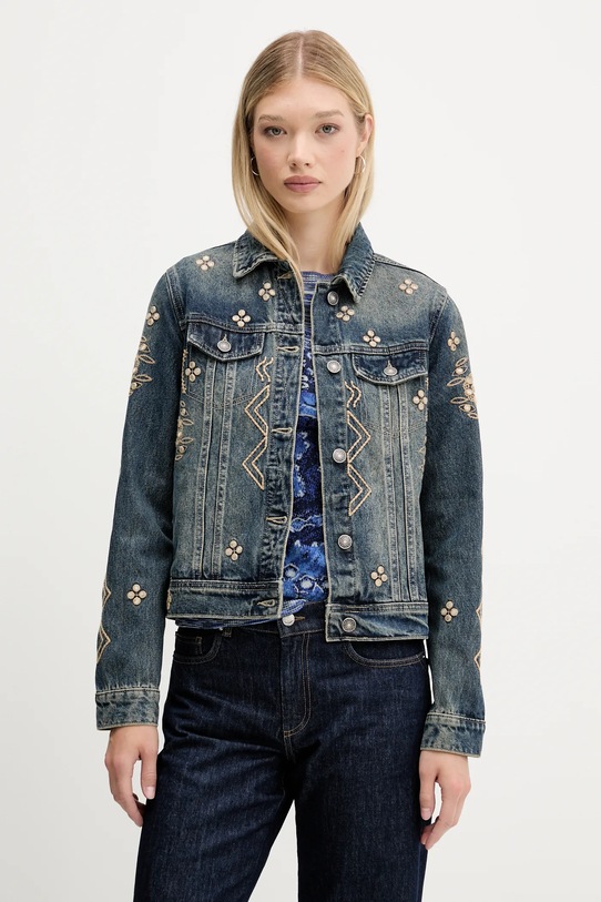 Desigual geacă jeans ESPEJOS necaptusit albastru 25WWED11